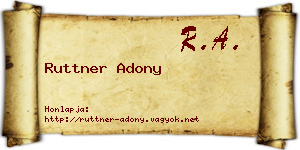 Ruttner Adony névjegykártya